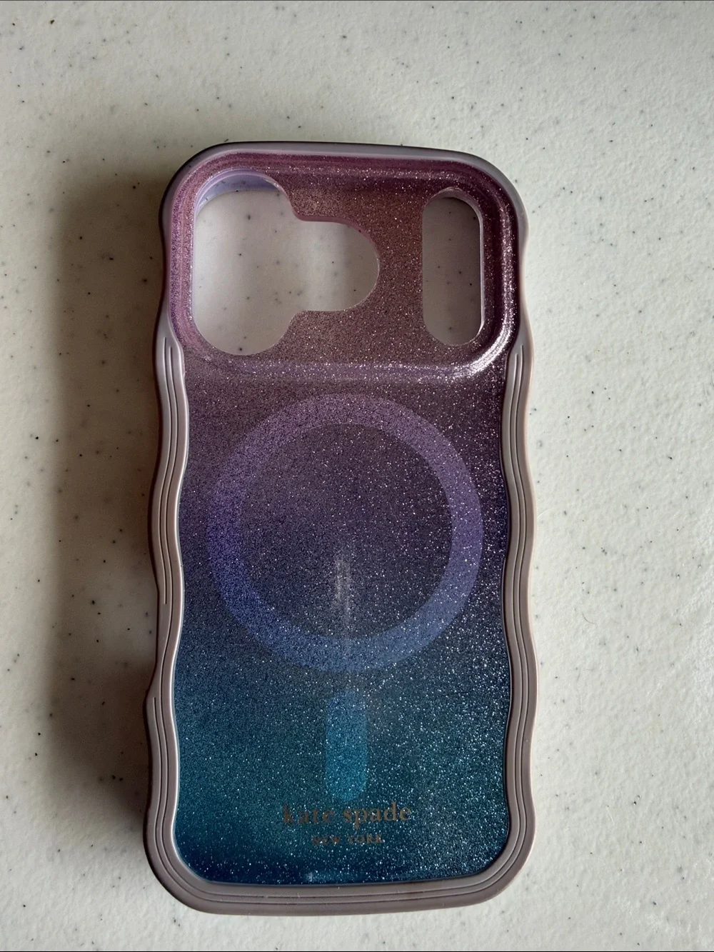 kate spade Gradient Glitter MagSafe Case — Pink Purple Blue